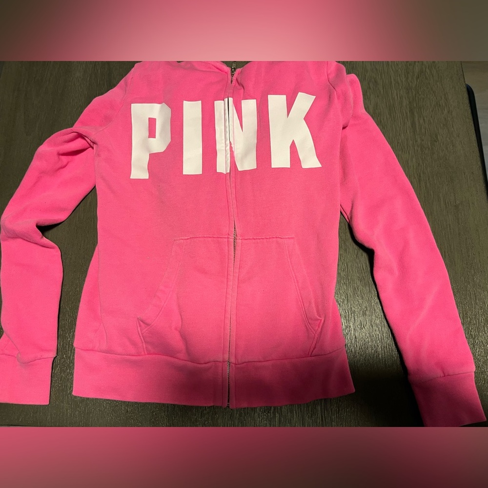 Pink pink zip up sweatshirt